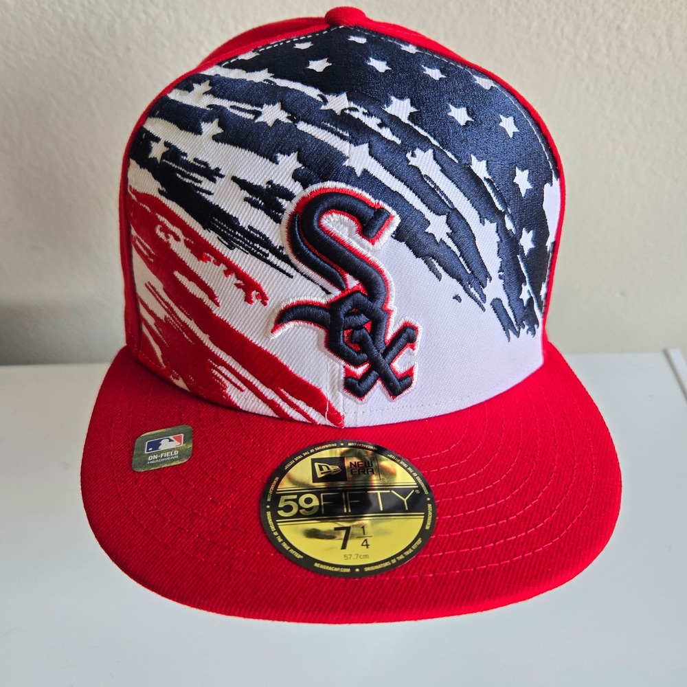 New Era Chicago White Sox 2022 July 4th 59FIFTY Fitted Hat Red 7 1/4 Anniversary